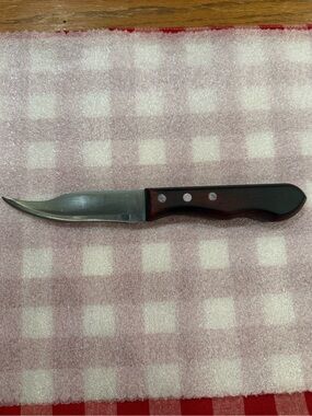 Custom Repurposed Vintage Utility Knife With Black Cherry Tone Handle - Sharp